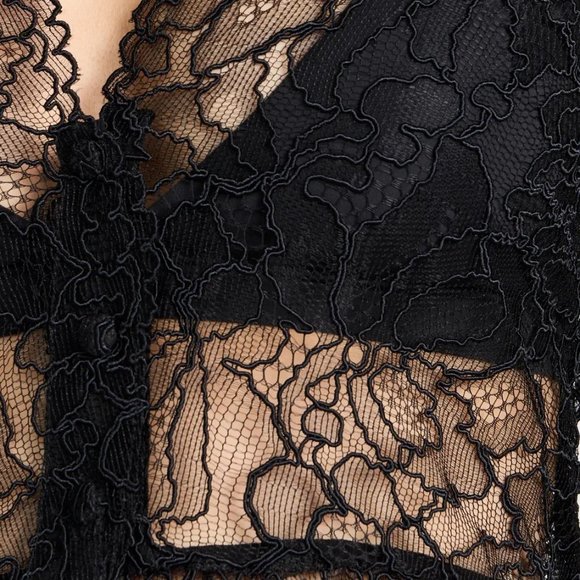 GANNI! Light Lace V Neck Blouse  Light Lace - Picture 4 of 10